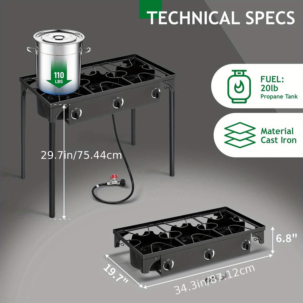 3/2/1 Burner Propane Stove for Outdoor Camping, Picnics, And Grilling - Ideal for Gardens, Gatherings, And Parties