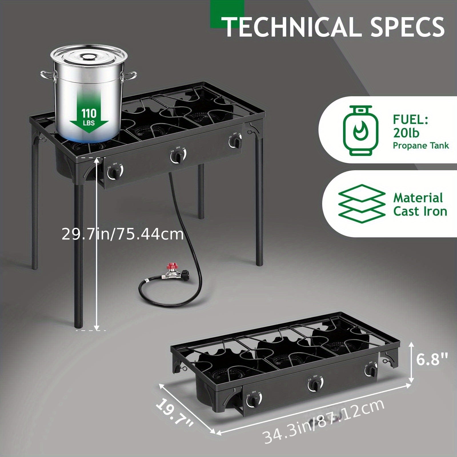 3/2/1 Burner Propane Stove for Outdoor Camping, Picnics, And Grilling - Ideal for Gardens, Gatherings, And Parties