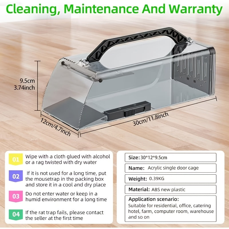 Humane Fully Automatic Mouse Trap, Live Capture Without Harm, Continuous Capture, Design, Suitable for Home And Outdoor Use