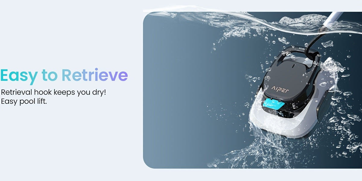 Refurbished AIPER Pool Cleaner Robot for Above Ground Flat Pools Up to 860 Sq.ft Cordless Pool Cleaner with 90-Min Runtime, Smart Self-Parking, Lightweight, Pool Vacuum Scuba SE