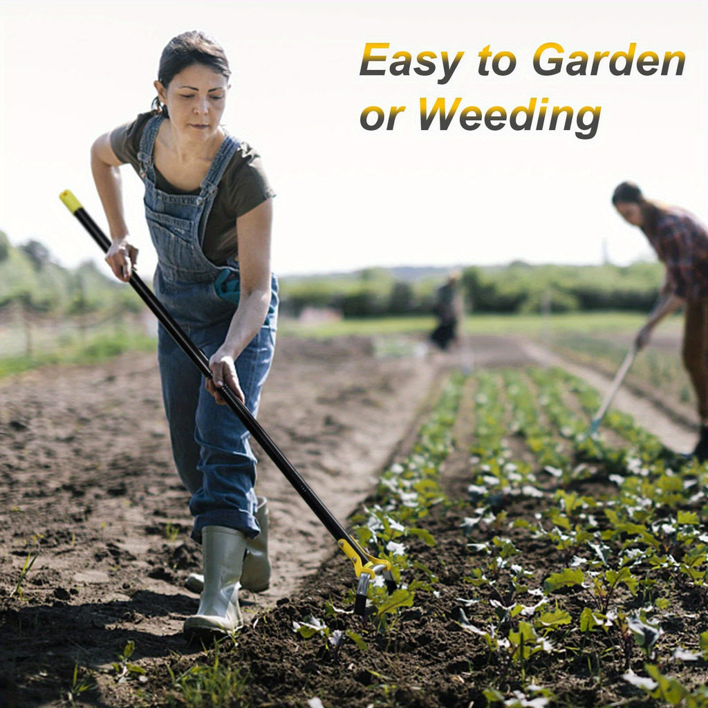 Hoe Garden Tool -Scuffle Garden Hoes for Weeding Gardening Long Handle Heavy Duty - Adjustable Weeding Loop Stirrup Hoe