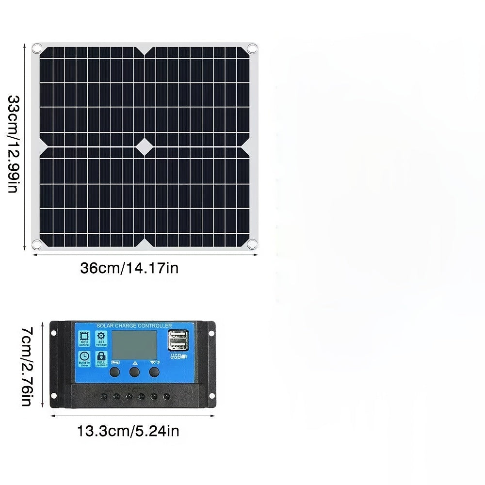 Solar Panel Kit With Solar Charge Controller And Extension Cable With Battery Clips For Boat Motorcycle Home Outdoor Lights RV Outdoor Camera SOLAR Generators