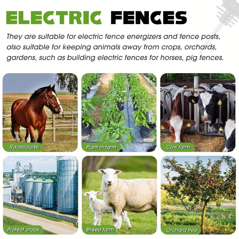 50/100pcs Metal Electric Fence Insulator - Includes Installation And Disassembly Tools, Self-Drilling Screws for Screwing In, Suitable for Wooden Posts in Homes, Pastures - Livestock And Agricultural Fences, High Wall Electric Fence Additions