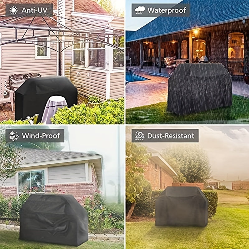 Full Coverage Waterproof BBQ Grill Cover Garden Furniture Covers Patio Furniture Cover- Dustproof And Durable Oxford Fabric, Ideal For Outdoor Patio Garden Grills Windproof Tear- With Strap Fastening Design, Fits Most Standard Grills 58*46*24 inch