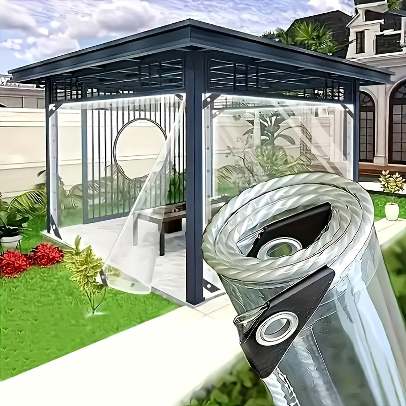 The 20 - Mil Thickened Transparent Rain - Proof Cloth Comes with A Hanging Rope As A Gift. The High - Density PVC Coating Is Waterproof And Anti - Permeable! The Metal Eyelet Design Strengthens Fixation And Prevents Being Blown By The Wind. It Can