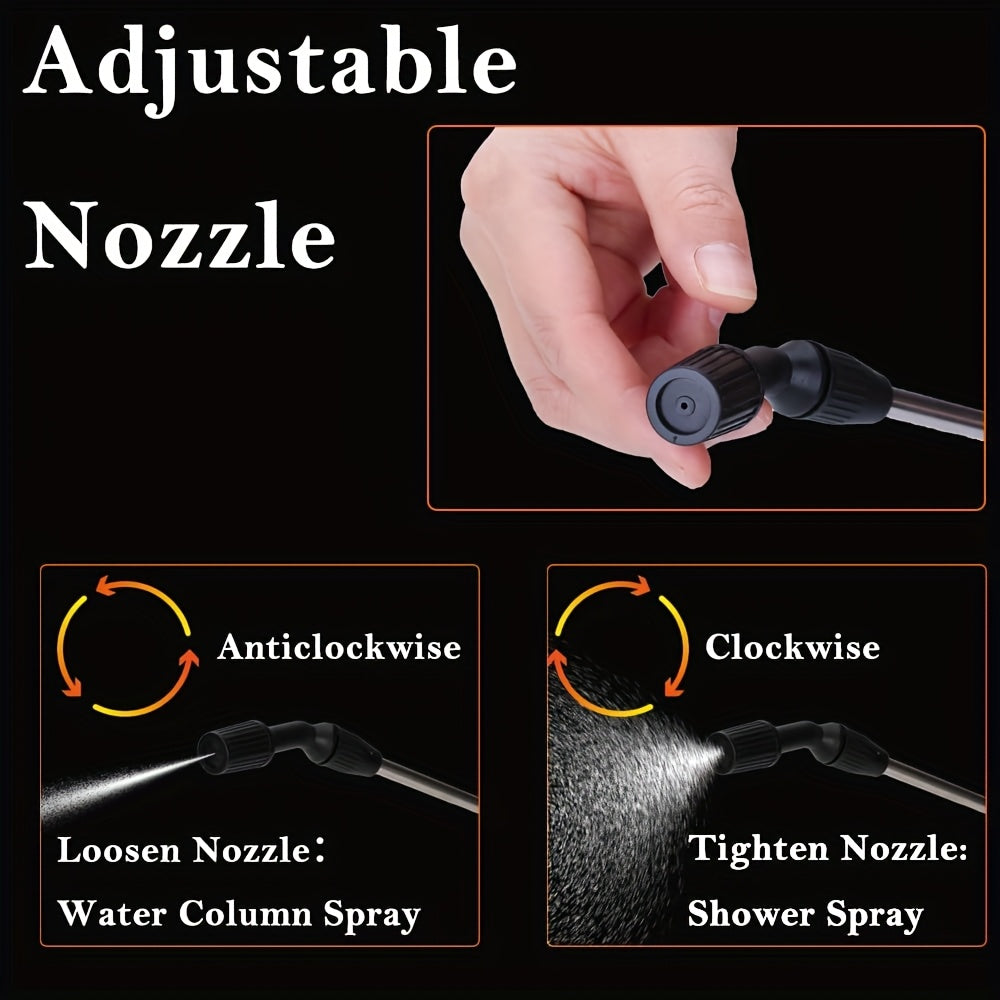 Heavy-Duty Manual Garden Sprayer with Hand Pump - Leakproof Pressure Sprayer, Adjustable Nozzle for Lawn Care, Weed Control, Plant Watering, Cleaning - Portable with Sturdy Handle - No Electricity Needed (1.3 Gal/5L) - Ideal for Home & Commercial Use, Dur