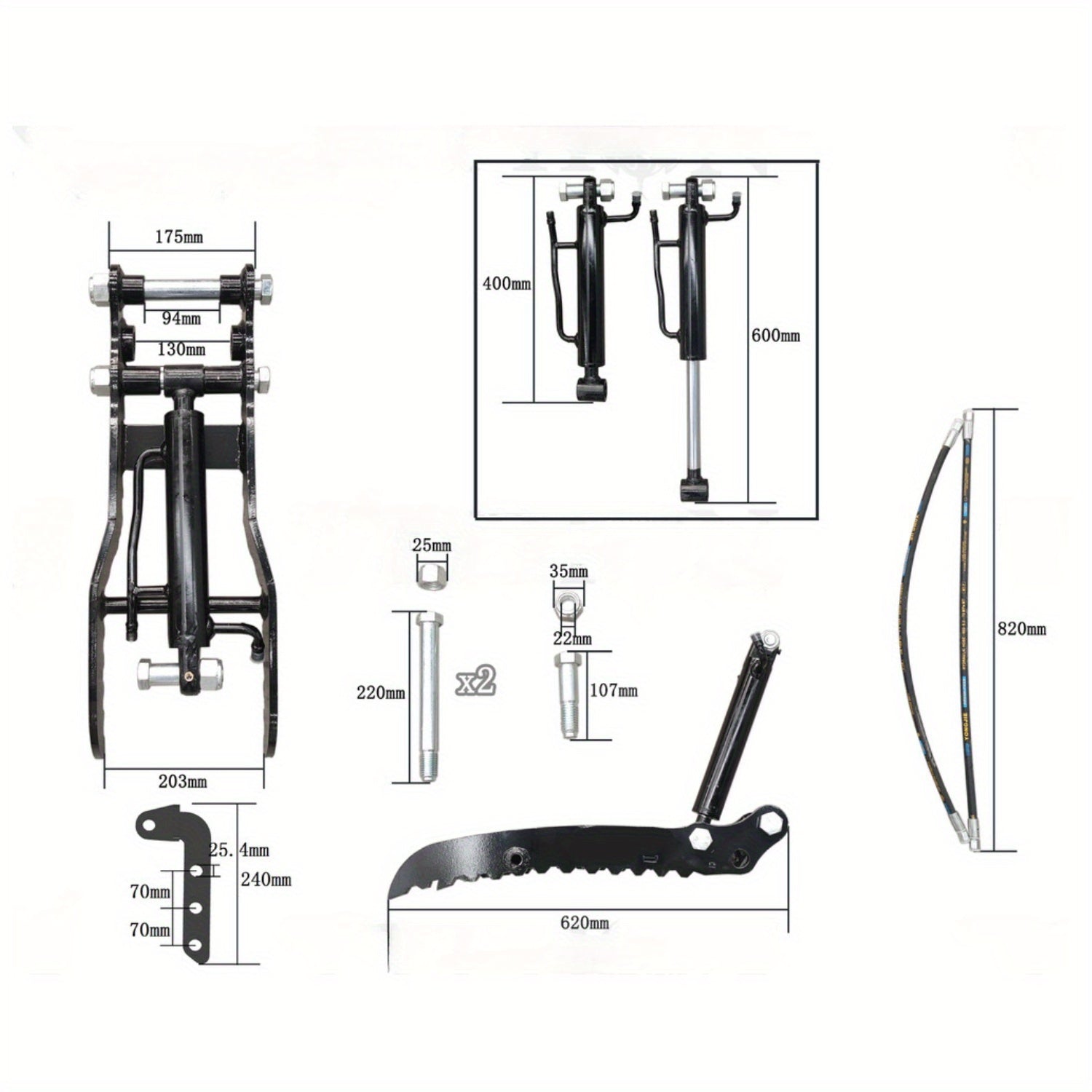 Rbetrere  Excavator Attachment Hydraulic Thumb Clip Attachment for  Digger