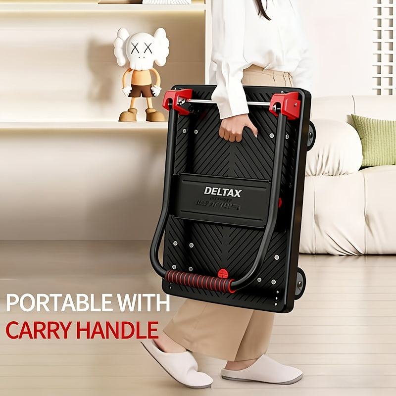 Heavy-Duty Folding Flatbed Cart, 450 Lbs/ 700 Lbs Load Capacity, Steel Frame Construction, Lightweight And Portable, Quiet Swivel Casters, Suitable for Outdoor, Home, Warehouse, And Multi-Purpose Transport
