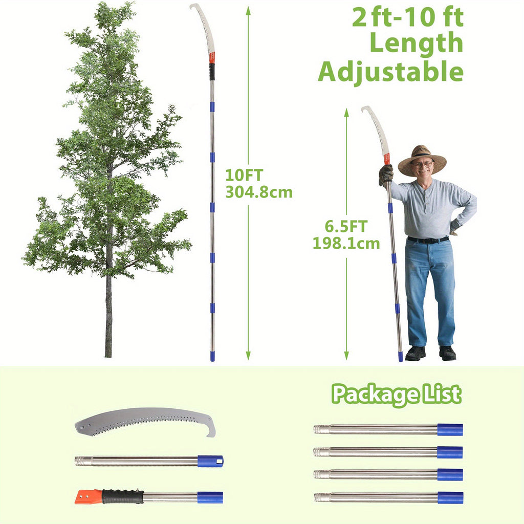 YEYEBEST Pole Saw Designed for Trimming Trees, Featuring a Long Extension for Pruning, a Blade for Cutting Branches, And a Manual Pole Cutter Suitable for Gardens And Patios