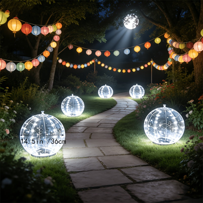 Solar Pool Light That Floats, IP68 Inflatable Light Up Pool Balls, 8 Lighting Modes Float Or Hang Solar Floating Lights for Pool, Wedding, Party Decor Night Swimming Backyard Decor Garden Ambiance Beach Party Summer