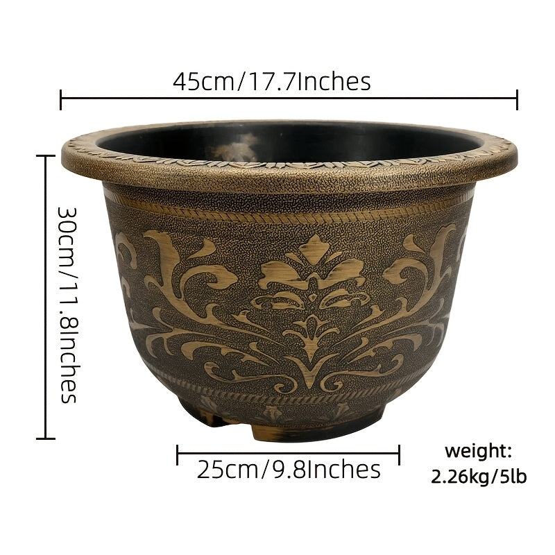 Buy 1 Get 1 Free, Total Of 2pcs, 17 Inches Resin Flower Pots with Drainage Holes, Painted with Thick And Durable European Flower Pots,Garden Supplies Succulents Home Decoration Pots Suitable for Christmas And Halloween