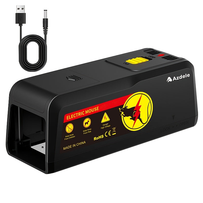 AZDELE Electric Mouse Trap, Suitable for Indoor And Outdoor Use, Reusable, 2800V Instantly Kilmice, Effectively Controls Pests, And Provides Quick Extermination. Suitable for Homes, Living Rooms, Kitchens, Garages, Yards, Etc.