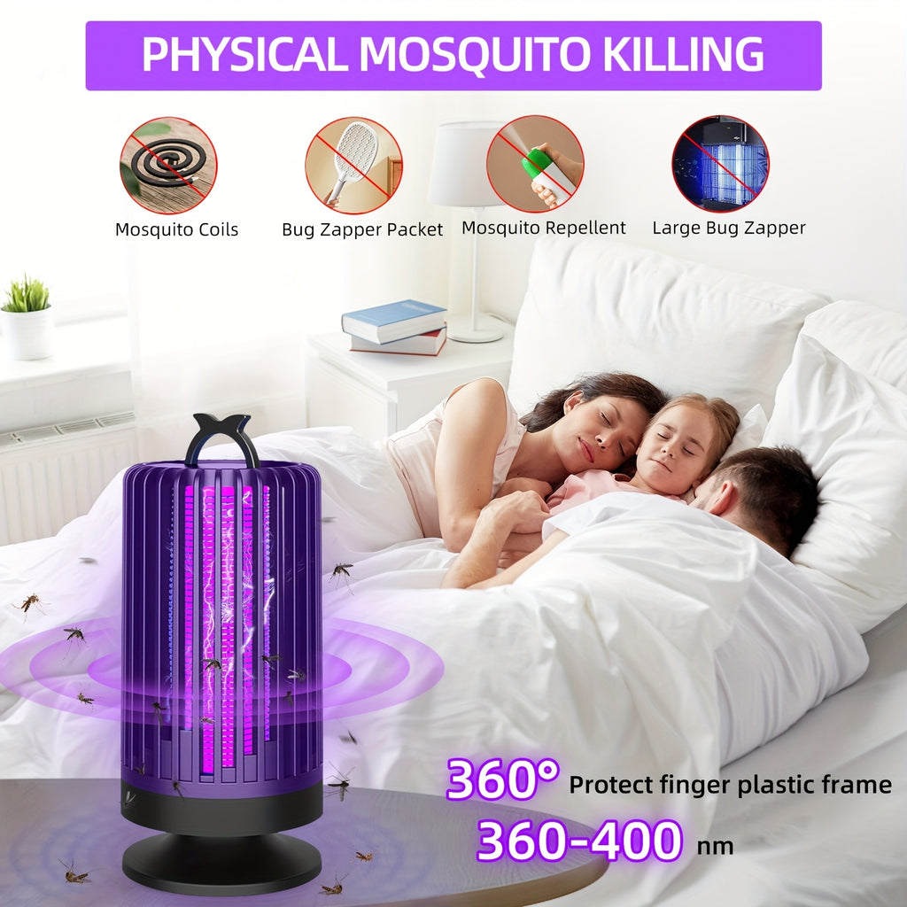 Indoor Electric Mosquito Trap with a Reusable Purple Light, Featuring a Whisper Mode, Covering an Area of 20 Square Meters, And Equipped with a Replaceable Grid for Killing Flies, Suitable for Home, Office, Or Dorm Use