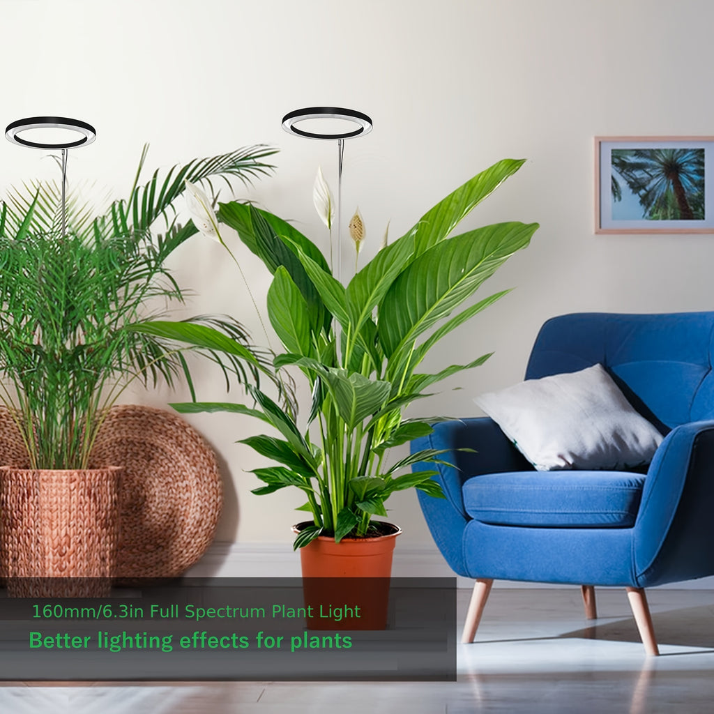 IGROWSLA 72 LED Full Spectrum Indoor Plant Grow Light, Adjustable Brightness, 3/9/12H Timer, 11.81-62.99inch Height, Ideal for Large Potted Plants, Painted Finish, USB Powered, No Battery Included