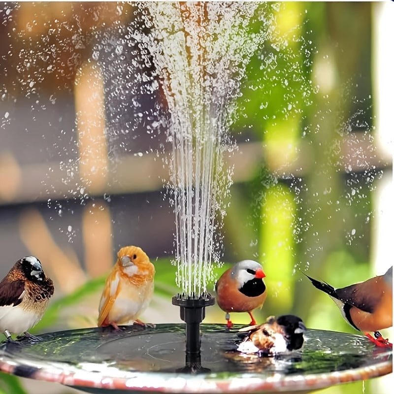 1W/1.5WSolar Polysilicon Panel Fountain Pump, Diameter 13cm, IPX8 Free Standing Floating Solar Powered Water Fountain Pump, 8 to 20 Inches Water Spray, Outdoor Watering Submersible Pump for Pond, Pool, Garden, Fish Tank, Yard, Birdbath