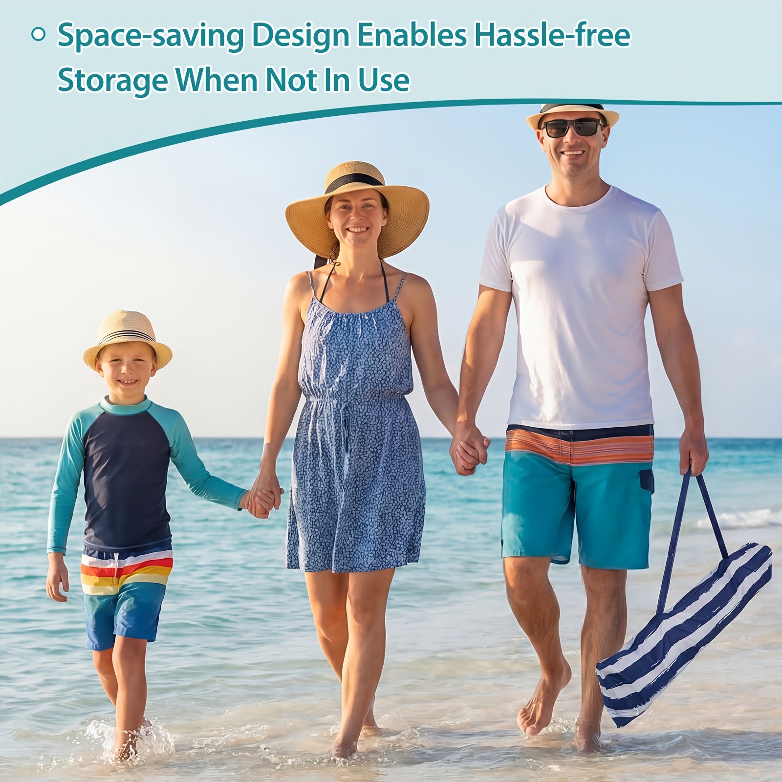 Portable Beach Cabana Shelter Canopy, UPF 50+ Sand Pocket Sun Shade with Carry Bag, Easy Setup Outdoor Beach Tent with Vent Top, for Family & Friends