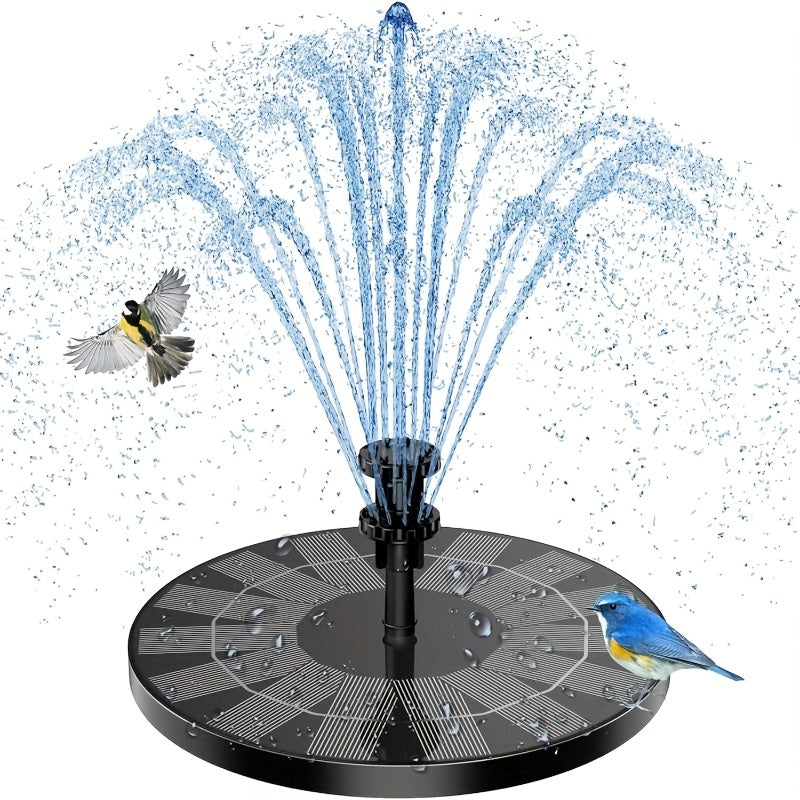 1.8W Solar Fountain, Outdoor Garden Solar Floating Fountain Pump with 6 Nozzles, Suitable for Birdhouses, Ponds, Gardens, Swimming Pools, Aquariums, Fish Tanks, Lakes, Outdoor Water Features, Solar Energy, Easy to Install, Garden Decoration
