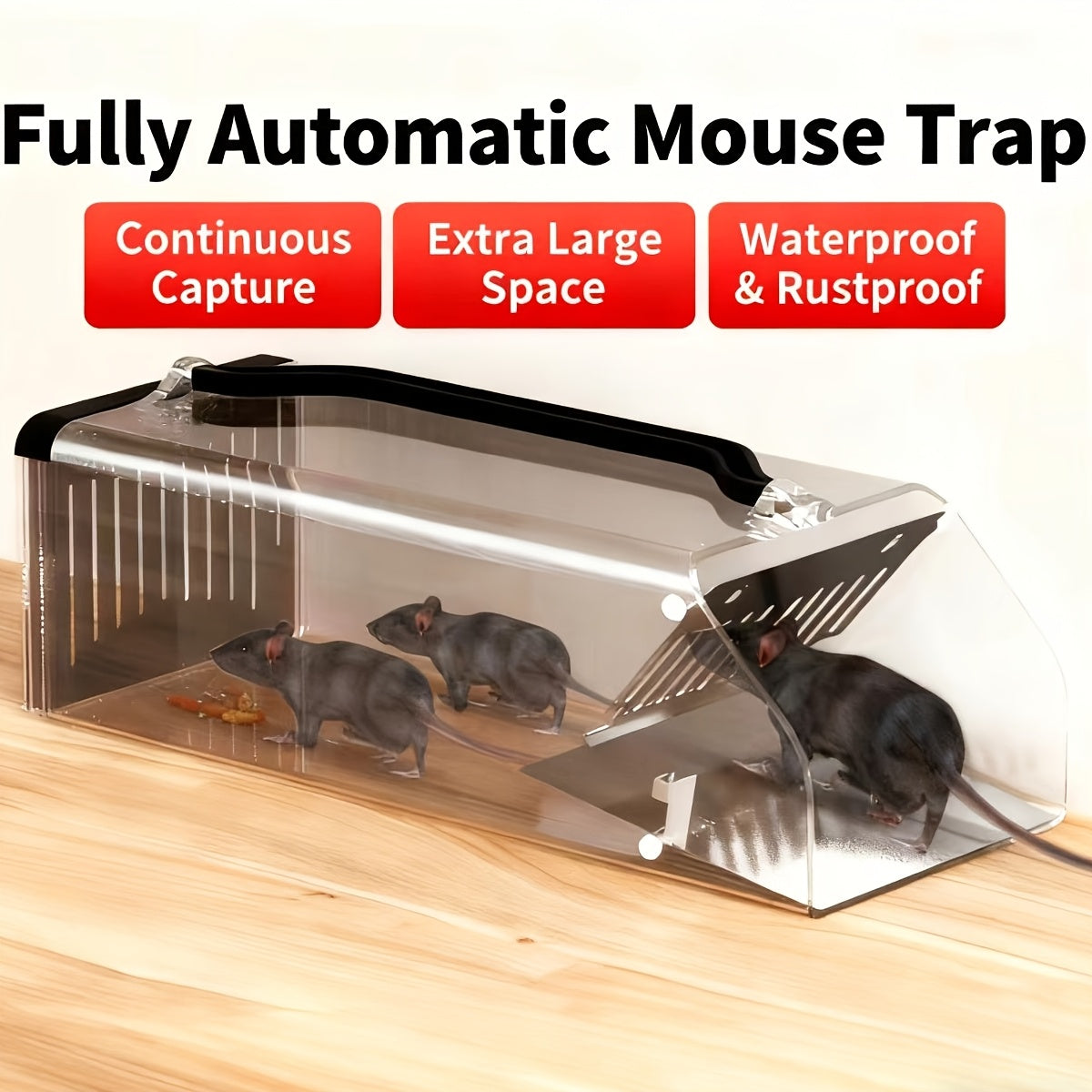 Humane Fully Automatic Mouse Trap, Live Capture Without Harm, Continuous Capture, Design, Suitable for Home And Outdoor Use