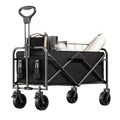 Collapsible Wagon with Wheels, 590 Lbs Wagons Carts Foldable Wagon Cart with Flexible Handle, Lightweight Portable Folding Utility Grocery Shopping Cart for Grocery Sports Garden Camping, No Assembly Required