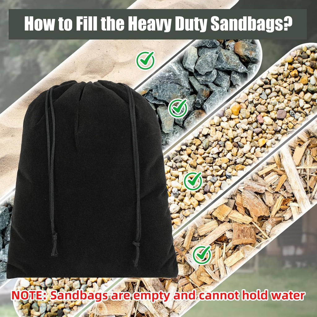 24pcs Set Of Portable Gazebo Curtain Weight Bags, Include 8 Weight Pockets, 8 Carabiners And 8 Clips, Sandbag Weights for Tents, Outdoor Curtains, Tablecloths
