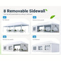 10'x30' Outdoor Canopy Party Wedding Tent Garden Gazebo Pavilion Cater Events -8 Removable Sidewalls