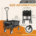 35"Collapsible Wagon Cart Folding Foldable Garden Cart With Large Capacity, Capacity Portable Utility Wagon Cart Heavy Duty For Beach Camping Shopping Garden