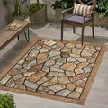 1pc Of Outdoor Patio Carpet With Artificial Stone Pattern, Washable Patio Carpet, Christmas Outdoor Decorations, Local Warehouse Christmas Rectangular Outdoor Carpet And Garden Carpet, Suitable For Camping, RV, Sunroom, Decorative Carpet