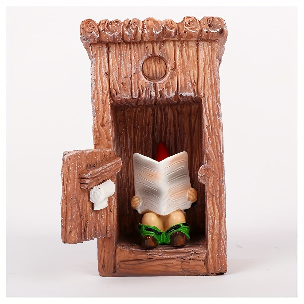 Funny Garden Gnome Outdoor Statues Naughty Sculpture Decoration Inappropriate Read Newspaper Gnome For Indoor Lawn Yard Red