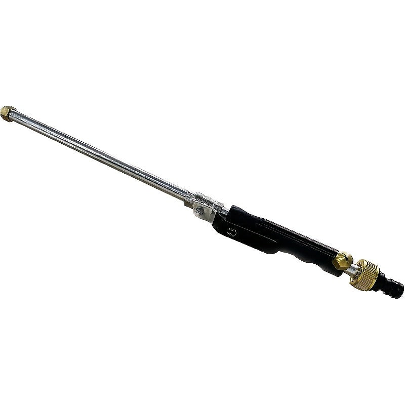 A Sturdy High-Pressure Washer Spray Bar Equipped with Two Nozzles - a Versatile Garden Hose Attachment Designed for Effective Cleaning of Vehicles And Outdoor Spaces. Constructed from Resilient Aluminum Alloy