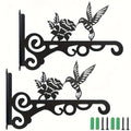 2pcs Wall Mounted Iron Flower Basket Wall Decoration Hanging Basket Flower Rack Hanging Flower Rack Living Room Balcony Green Plant Pendant