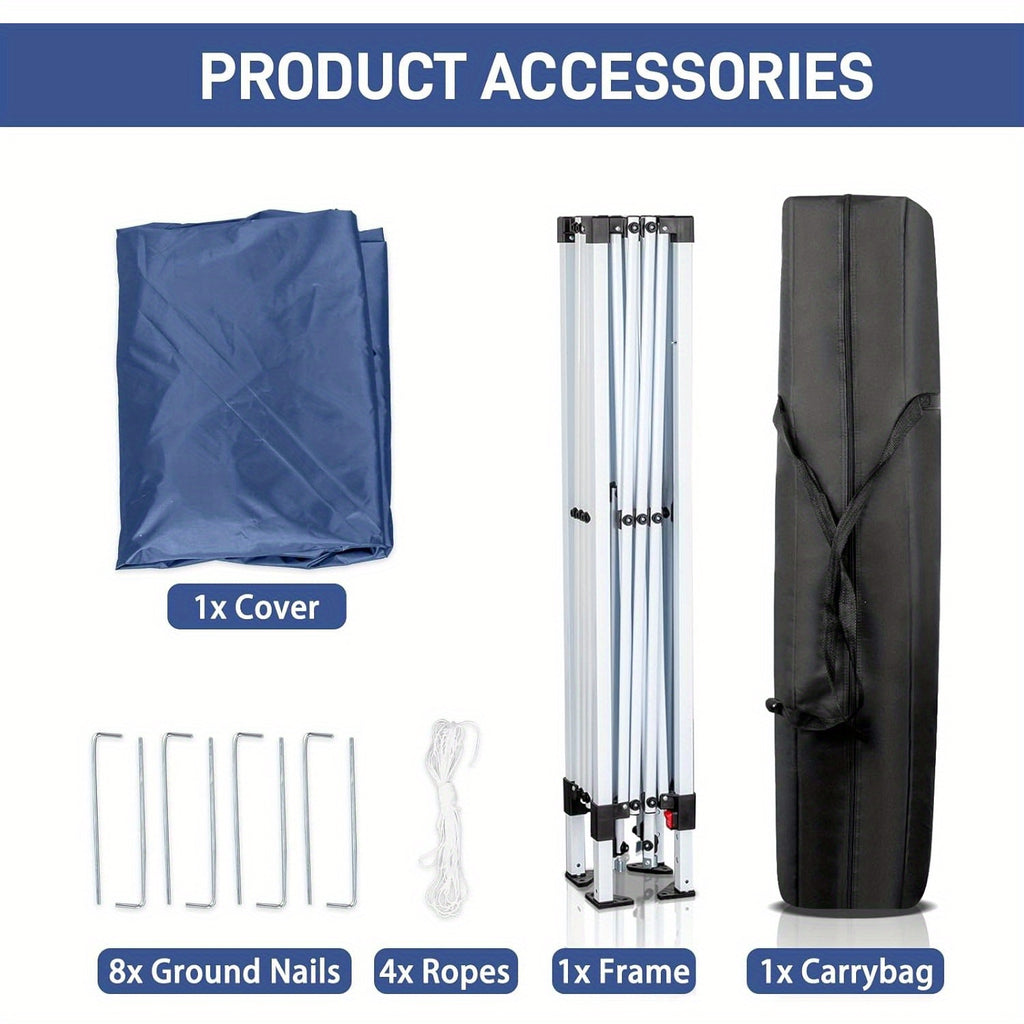 6.5x6.5ft Quick-Setup Canopy Tent, Foldable Portable Gazebo for Camping, Backyard Parties & Patio Shade - Comes with Carry Bag