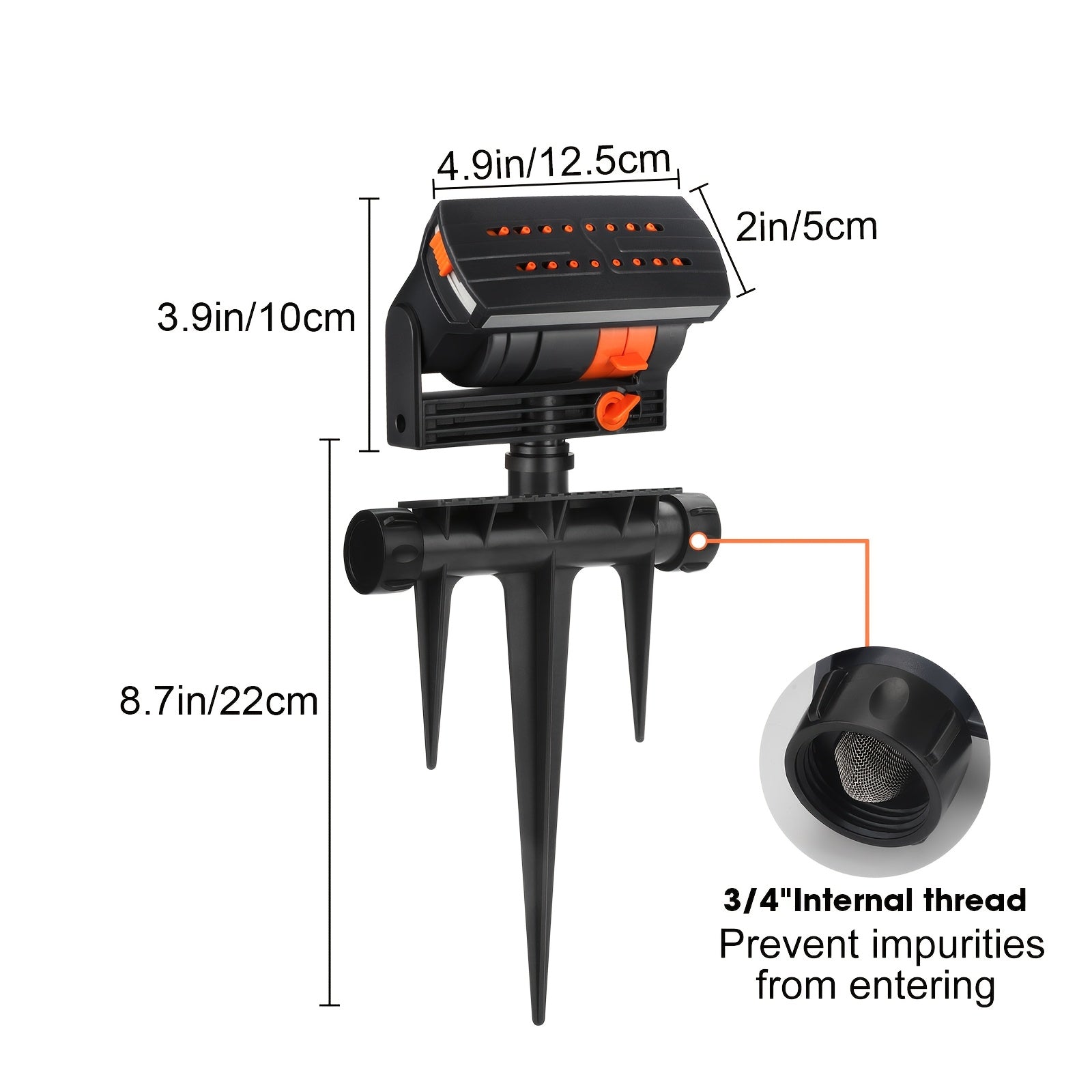 16-Hole Automatic Oscillating Sprinkler, Swing Sprinkler with Adjustable Spraying Range And Water Flow, Irrigation Tool for Garden And Agricultural Use