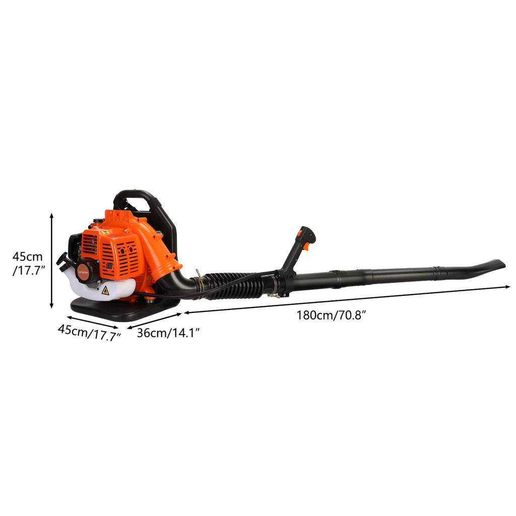Backpack Style Blade Blower, High-Power 2-Stroke Strong Wind ABS Snow Blower, Garden Blower, 70.92X17.73X17.73 Inches, Orange