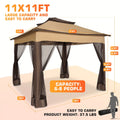12ft×12ft/11x11ft Pop-up Patio Gazebo, Outdoor Gazebo with Mosquito Net, Double Roof Ventilation, 121 Square Feet Shade, Suitable for Lawns, Gardens, Backyards, and Decks