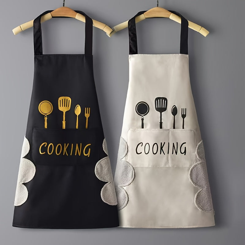 Set of 2 Aprons with Pockets, Water And Oil Repellent, Adjustable Smudge Resistant Chef'S Apron for Cooking, Baking, Gardening, Painting - 28.3" X 25.5"