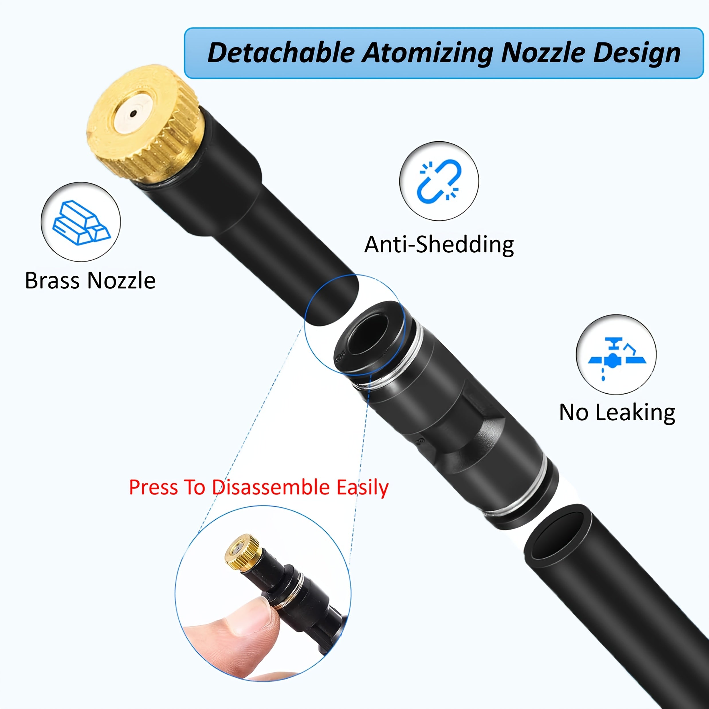 Mist Cooling System, Outdoor Patio Standing Mist, Portable Standing Mist Cooling System with 26.24ft. Spray Line, Upgraded Misting System for Patios, Pools, Gardens Watering, Water Play, Pet Cooling, No Plugging In Or Energized Use, 5 Water Pipes.