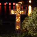 Solar Cross Garden Stake Lights 38inch Metal Outdoor Waterproof Memorial Garden Decor 2 Lighting Modes Cemetery Decorations for Grave for Remembrance Gifts & Sympathy Gifts