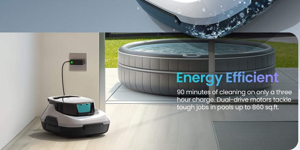 Refurbished AIPER Pool Cleaner Robot for Above Ground Flat Pools Up to 860 Sq.ft Cordless Pool Cleaner with 90-Min Runtime, Smart Self-Parking, Lightweight, Pool Vacuum Scuba SE