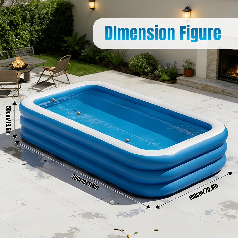 Adult Inflatable Swimming Pool, Super Large And Thick Family Swimming Pool, Thick Water Pool, Foldable And Easy to Store. Available In Multiple Sizes Such As 59/70/82/102/118 Inches. Suitable for Outdoor Use, Garden, Backyard And Summer Parties.