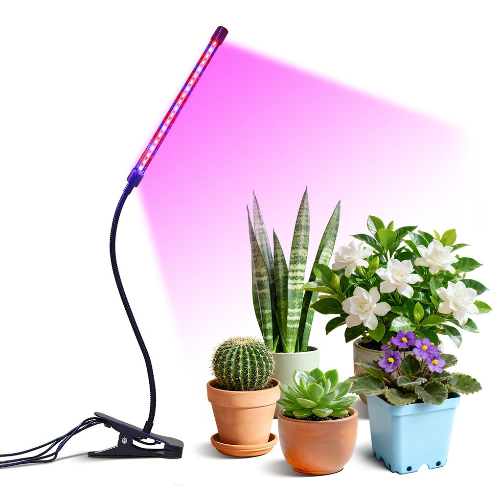 Plant Growth Lamp LED Growth Lamp 4 Heads/ 3 Heads/ 2 Heads. Full-spectrum Clamp-type Plant Growth Lamp Strip. Blue And Red LED. Suitable for Indoor Plants. 5 Levels Of Adjustable Brightness. 3/9/12 Hours Of Timed Operation.