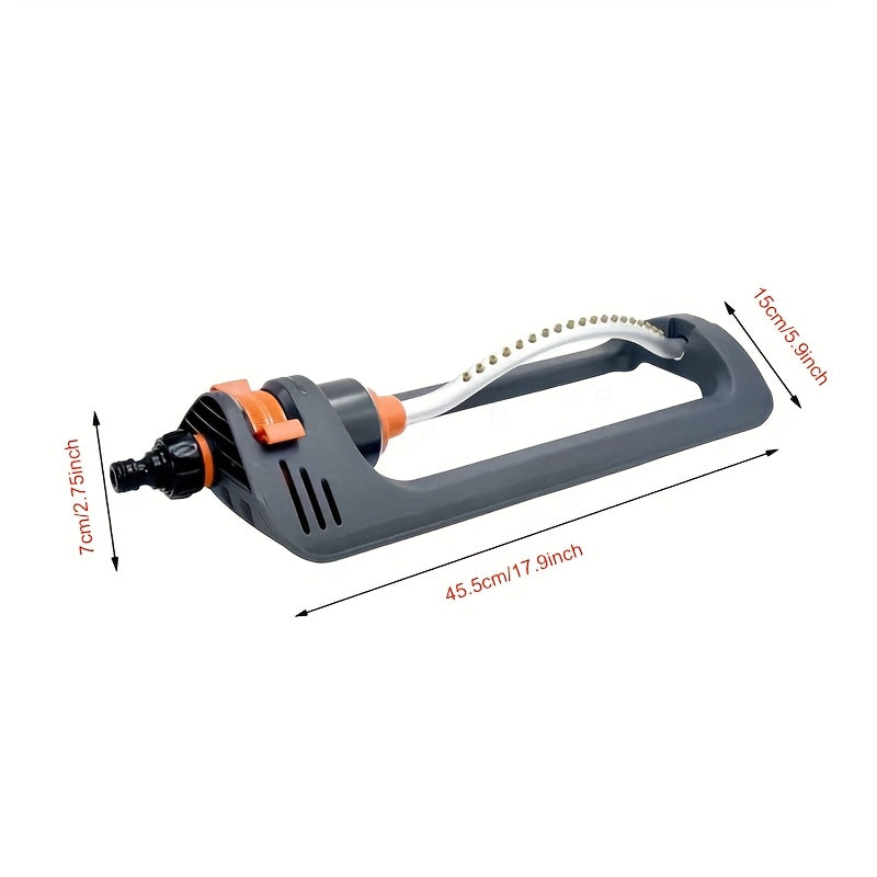 Heavy-Duty Oscillating Lawn Sprinkler with 19 Nozzles - 3600 Sq Ft Coverage, 180° Rotation, Durable Plastic Construction & Stable Base - Includes Spray Jet Cleaning Needle for Yard & Garden, Sprinklers for Lawn, Efficient Water Distribution, Metallic Adju