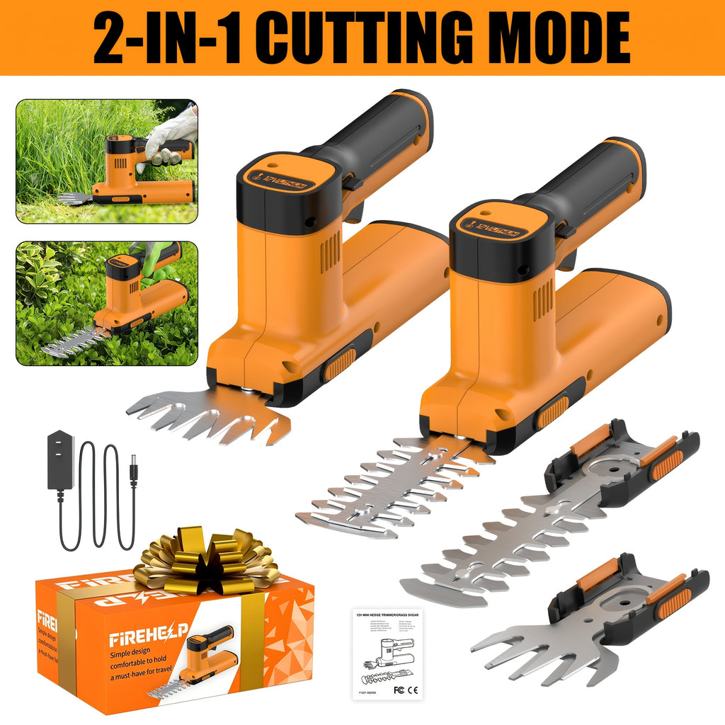 Cordless Hedge Trimmer & Pruner (Optional) 12V 5.6-Inch Mini Hedge Trimmer | 20V Battery, 5.6 Inches/23.62-inch Blades, Suitable For Lawns, Shrubs, And Branches, 3000 RPM, Maximum Cutting Capacity Up To 1/2 Inch, Perfect New Year'S Gift For Men