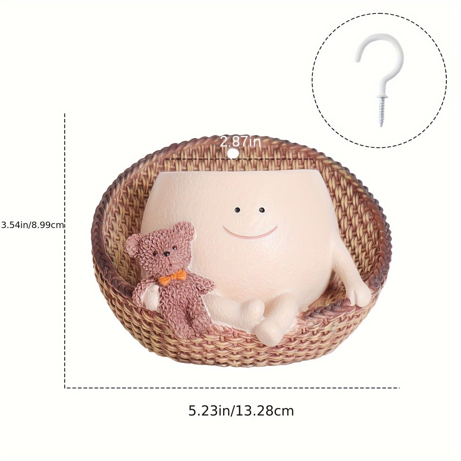 Hanging Planters With Smiling Face And Bear For Indoor Plants, Unique Funny Flower Pots Cute Decorative Garden Planters For Home Office Unique Plant Gifts For Mom