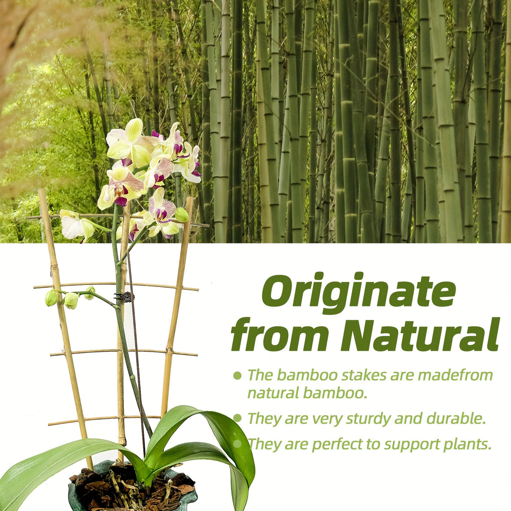 5pcs/ 10pcs Bamboo Trellis for Climbing Plants, 16 Inch Natural Garden Fan-Shaped Plant Support Bracket, Suitable for Potted Plant Decoration