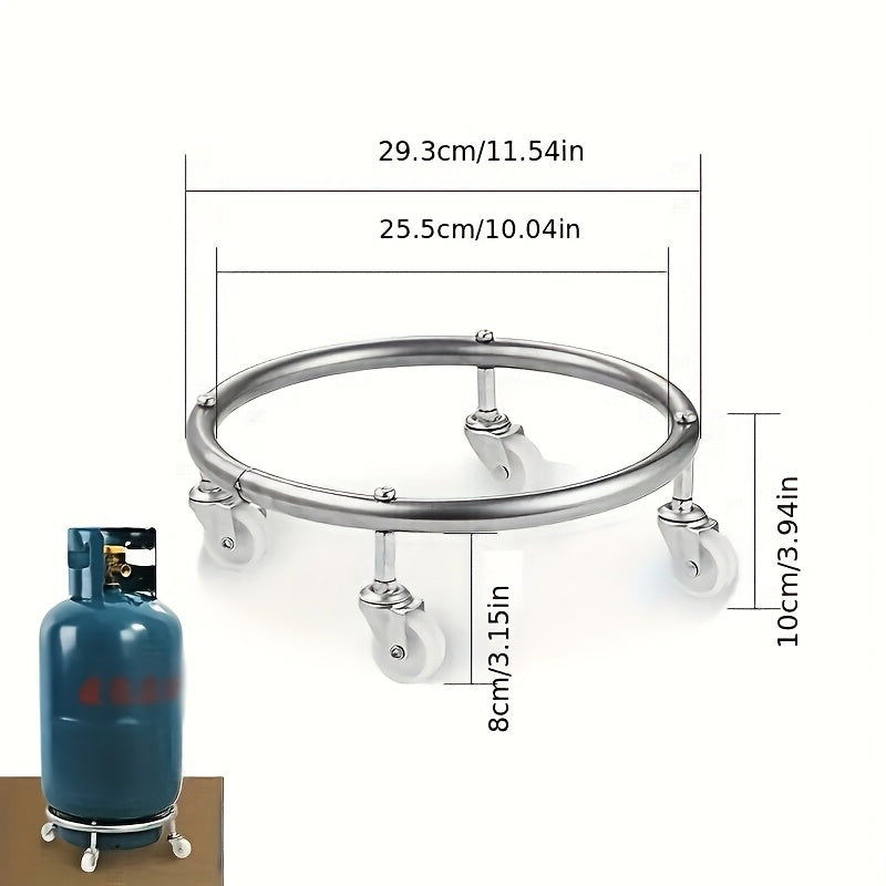 Multifunctional Movable Propane Cylinder Base, Propane Cylinder Frame Trolley Frame, Four-wheeled Bucket Trolley With Brake Universal Wheel, Movable Bracket For Potted Plants, Storage Frame, Suitable For Placing Heavy Objects In Home Kitchens.