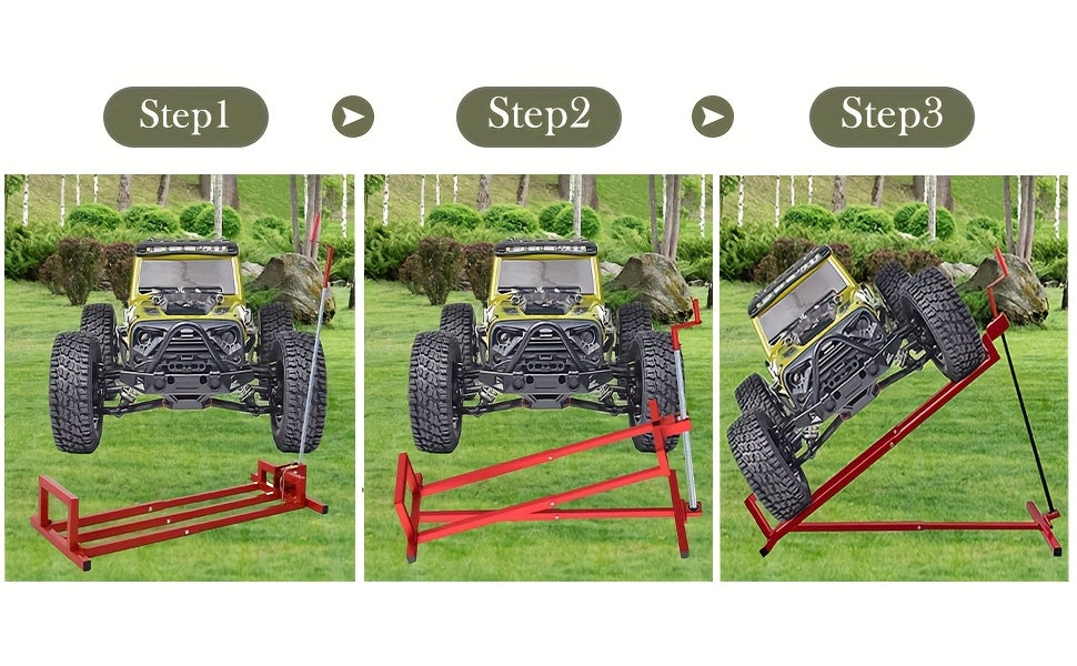 Lawn Mower Lift Jack, 880 Lbs Capacity Telescopic Maintenance Jack with Manual Handle And Power Tool Extension Handle, Adjustable Height - Lawn Mower Lift Table for Garden Tractors/Riding Lawn Mower