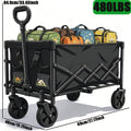 400-980 Lbs Foldable Extra-Large Travel Cart 1 Multi-Purpose All-Terrain Foldable Portable Hand Cart Features All-terrain Wheels And 600D Oxford Fabric Construction Ideal for Camping, Gardening, Beach Trips, Shopping, Toy Storage, And Transportation