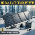 100A High Current Controller Foldable Solar Charging Panel USB-A Charge Multiple Output Emergency Power Backup for Portable Power Station Generator Laptop Tablet Home Disaster Reserve