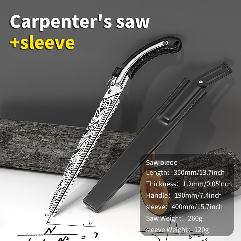 Hand Saw for Tree Pruning-band Saw Sleeve, Hand Tool, Woodworking Tool, Heavy Multifunctional Tool Blade, Used for Cutting Hard Materials, Wood And Plastics, Without Power Supply, Solid Metal Structure And Multifunctional Cutting Tool.