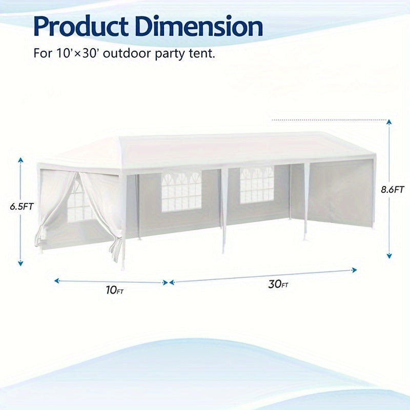 10'x30' Outdoor Canopy Party Wedding Tent Garden Gazebo Pavilion Cater Events -8 Removable Sidewalls